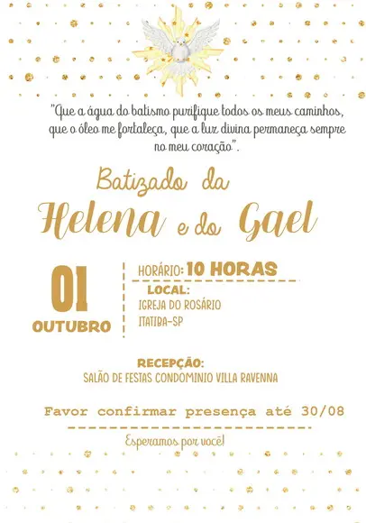 Convite Virtual - Batizado Clean