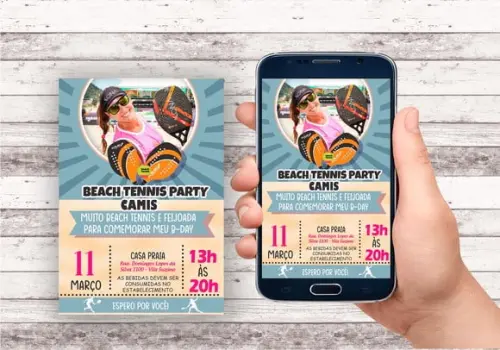 Convite Virtual - Beach Tennis com Foto 02