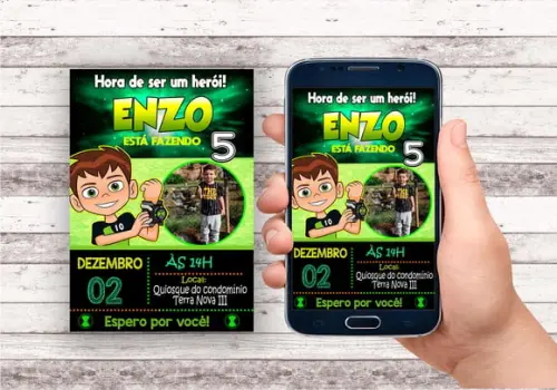 Convite Virtual - Ben 10 (com Foto)