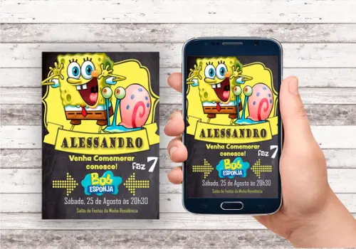 Convite Virtual - Bob Esponja 03