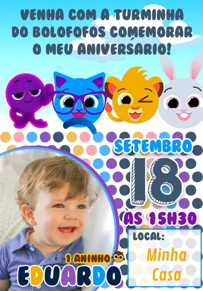 Convite Virtual - Bolofofos com Foto