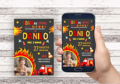 Convite Virtual - Bombeiros com Foto