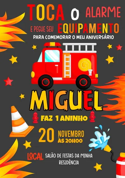 Convite Virtual - Bombeiros Cute 02