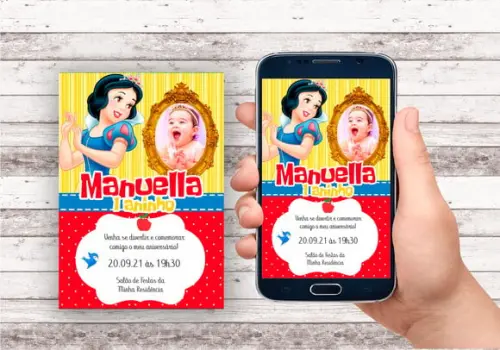 Convite Virtual - Branca de Neve (com Foto)