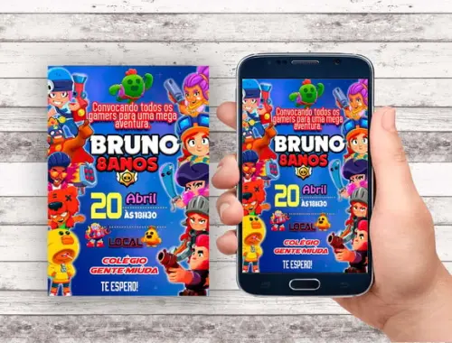 Convite Virtual - Brawl Stars