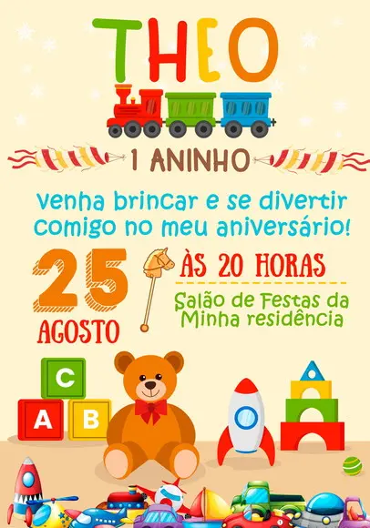 Convite Virtual - Brinquedos