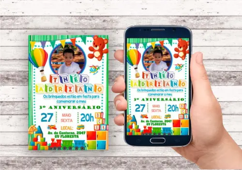 Convite Virtual - Brinquedos com Foto