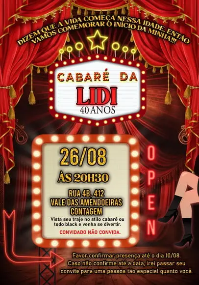 Convite Virtual - Cabare