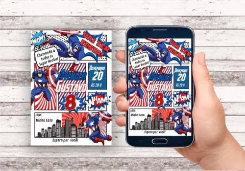 Convite Virtual - Capitão America