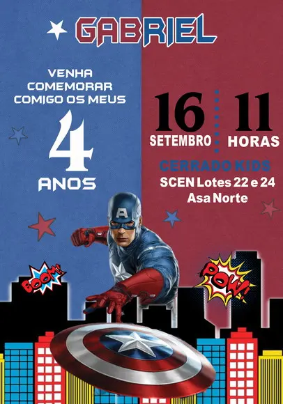 Convite Virtual - Capitão America 02