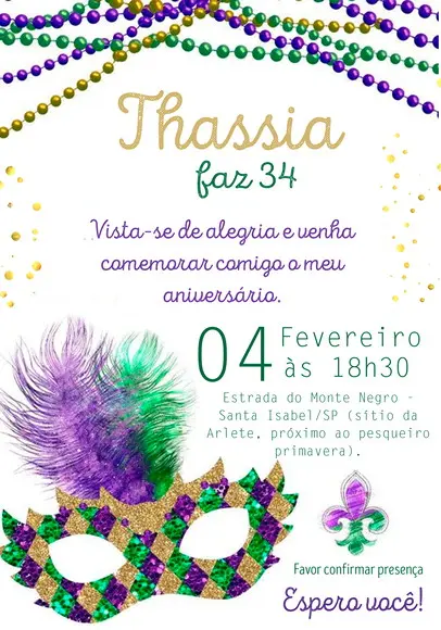 Convite Virtual - Carnaval