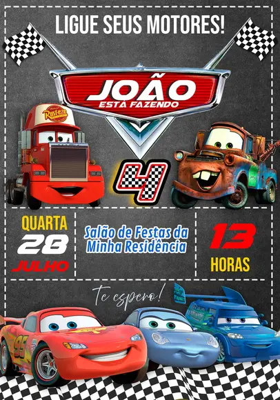 Convite Virtual - Carros 02
