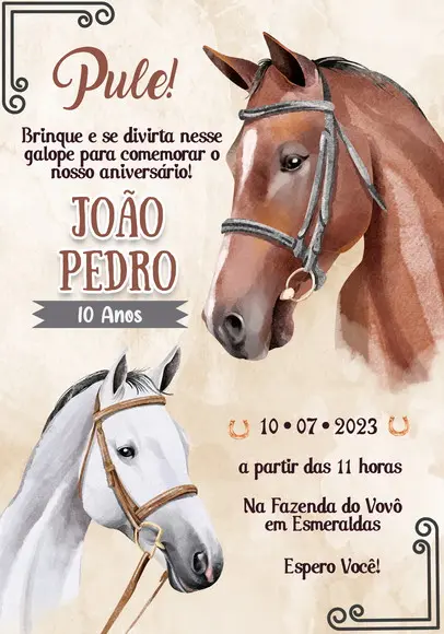 Convite Virtual - Cavalo
