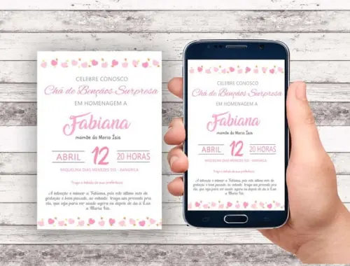 Convite Virtual - Cha de Bebe - Cha de Bençaos