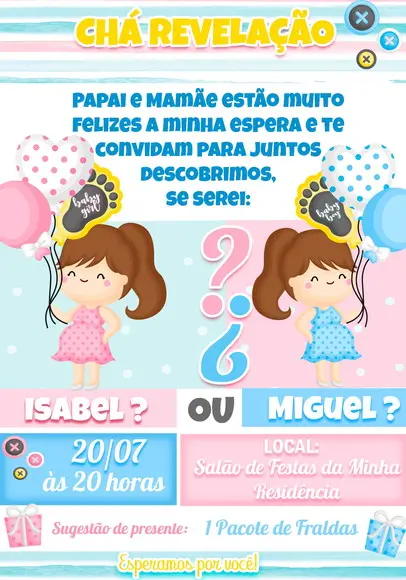 Convite Virtual - Cha Revelação