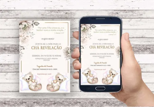 Convite Virtual - Chá Revelação Gemeos