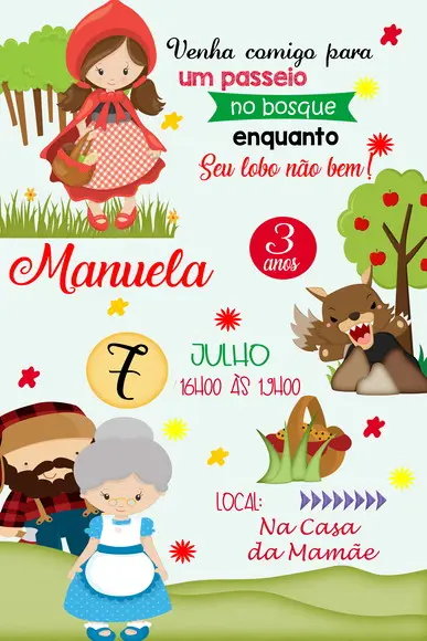 Convite Virtual - Chapeuzinho Vermelho 02