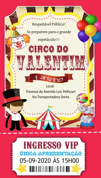 Convite Virtual - Circo