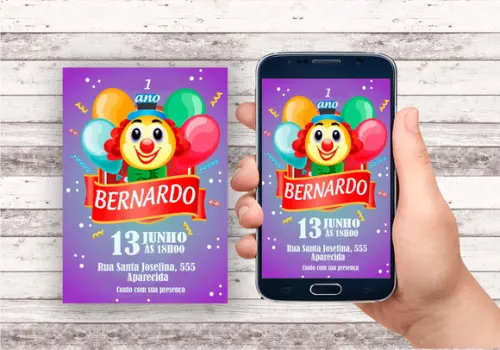Convite Virtual - Circo - Palhacinho