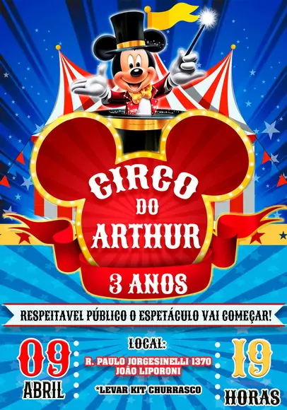 Convite Virtual - Circo do Mickey 02