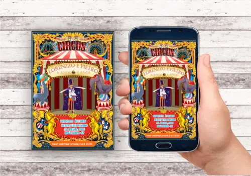 Convite Virtual - Circo Vintage Luxo