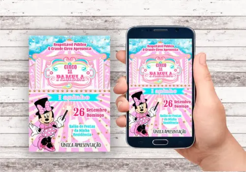 Convite Virtual - Circo Rosa da Minnie