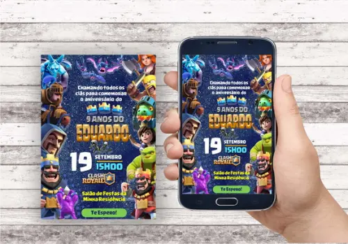 Convite Virtual - Clash Royale