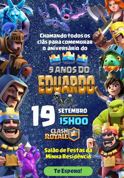 Convite Virtual - Clash Royale