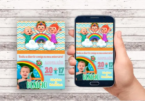 Convite Virtual - Cocomelon (com Foto)