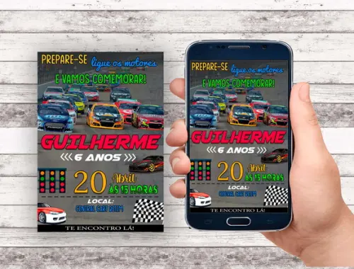 Convite Virtual - Corrida/ Nascar/ Stock Car
