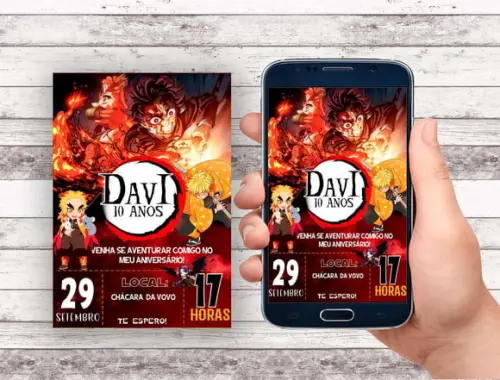 Convite Virtual - Demon Slayer