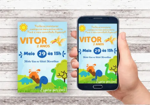 Convite Virtual - Dino Baby 10
