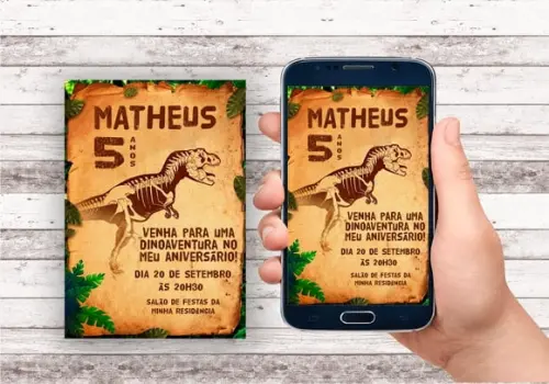 Convite Virtual - Dinossauro