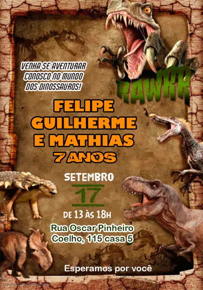 Convite Virtual - Dinossauros 02