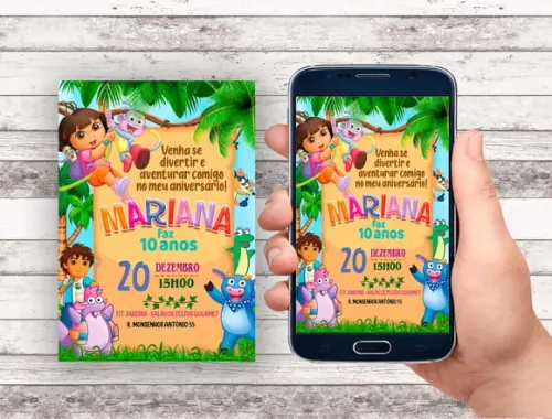 Convite Virtual - Dora Aventureira