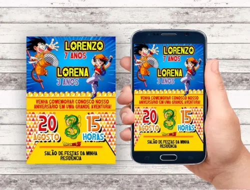 Convite Virtual - Dragon Ball Duplo
