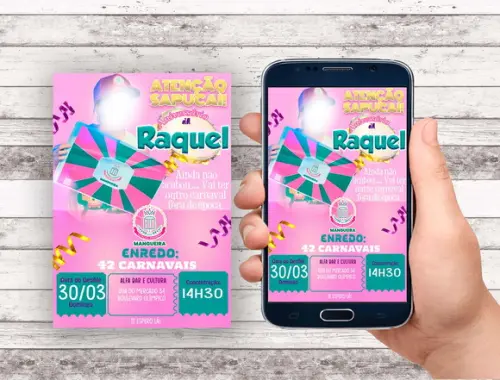 Convite Virtual - Escola de Samba Mangueira com Foto