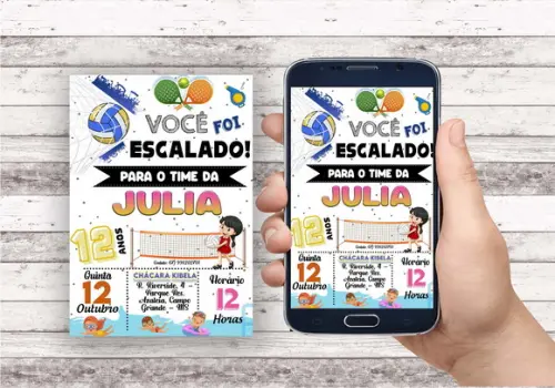 Convite Virtual - Esportes Menina