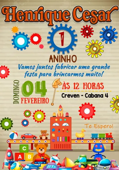 Convite Virtual - Fabrica de Brinquedos