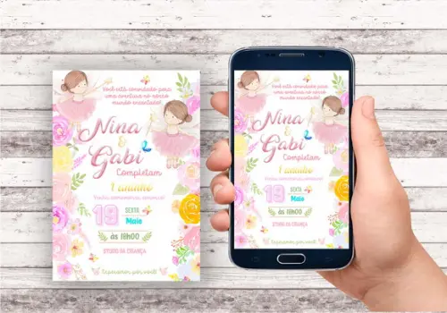 Convite Virtual - Fadas Gemeas