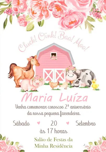 Convite Virtual - Fazendinha Menina 02
