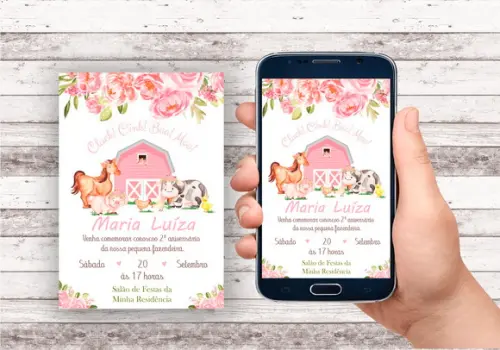 Convite Virtual - Fazendinha Menina 02