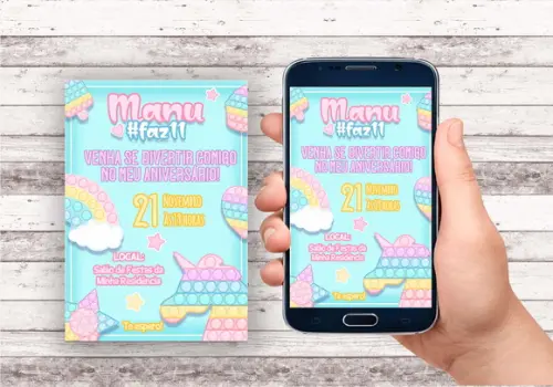 Convite Virtual - Fidget Toys (pop It) 02