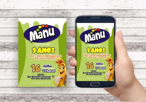 Convite Virtual - Fini Verde - Banana
