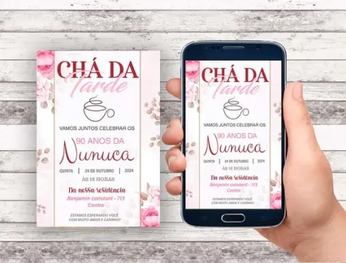 Convite Virtual - Floral Cha da Tarde