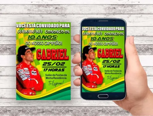 Convite Virtual - Formula 1 / Ayrton Senna