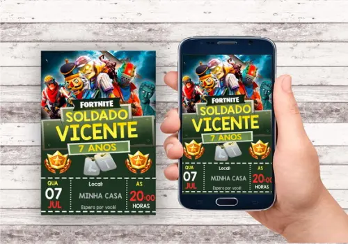 Convite Virtual - Fortnite
