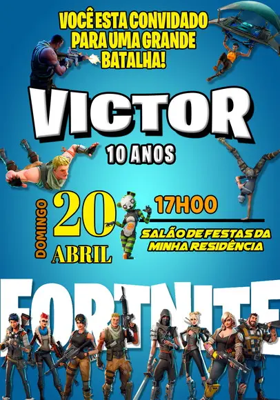 Convite Virtual - Fortnite 04