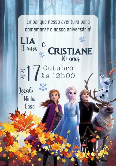 Convite Virtual - Frozen 2