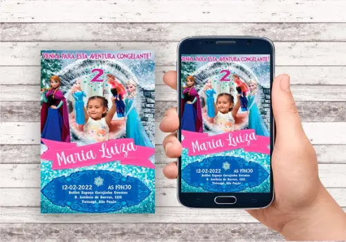 Convite Virtual - Frozen com Foto